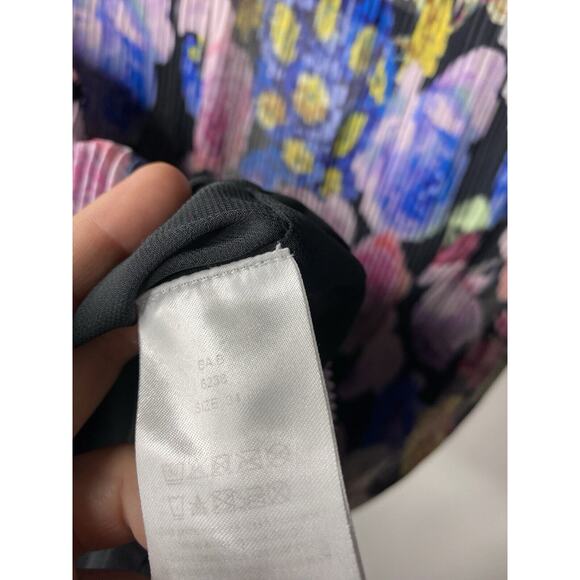 GANNI Pleated Floral Georgette Blouse Women's 34 US 2 Sleeveless V-Neck Boho - Picture 8 of 9